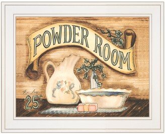 Powder Room by Becca Barton, Ready to hang Framed Print, White Frame, 13