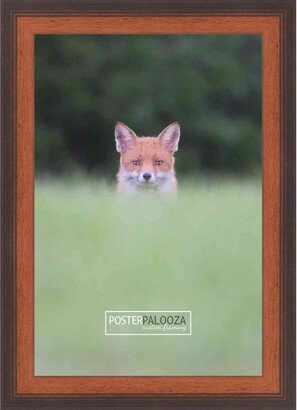 PosterPalooza 14x17 Traditional Walnut Complete Wood Picture Frame with UV Acrylic, Foam Board Backing, & Hardware