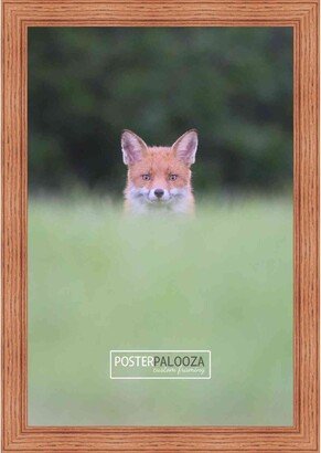 PosterPalooza 20x36 Traditional Honey Pecan Complete Wood Picture Frame with UV Acrylic, Foam Board Backing, & Hardware