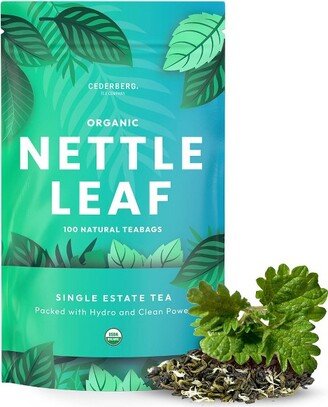 Cederberg Tea Company Nettle Leaf Herbal Tea, USDA Organic, Non-GMO, Eco-Friendly and Caffeine Free - 100 Compostable Tea Bags