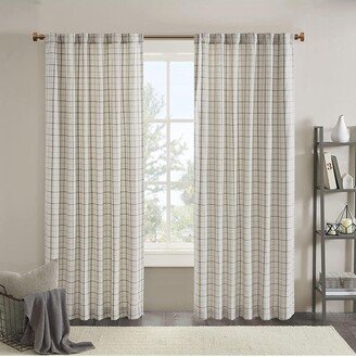 Gracie Mills Plaid Rod Pocket and Back Tab Curtain Panel with Fleece Lining - 50x95