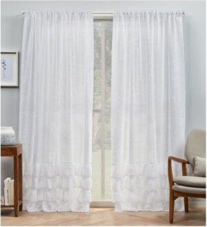 Curtains Jacinta Bottom Ruffle Sheer Rod Pocket Curtain Panel Pair Set Of 2