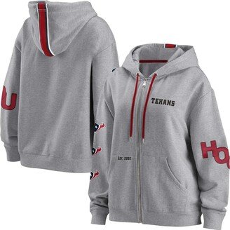 Women's Wear by Erin Andrews Gray Houston Texans Full-Zip Hoodie