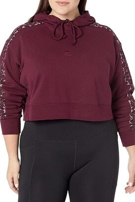 Plus Size Hoodie Logo (Maroon/Multicolor) Women's Clothing