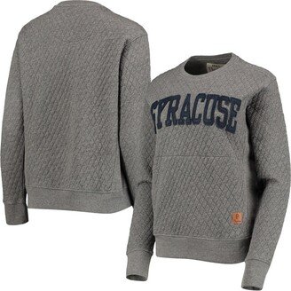 Women's Pressbox Heather Charcoal Syracuse Orange Moose Quilted Pullover Sweatshirt