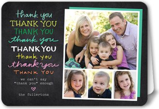 Thank You Cards: A Million Thanks Thank You Card, Black, Matte, Folded Smooth Cardstock, Rounded