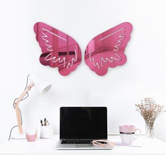 Angel Wings 3D Wall Art, Fun Mirror Finish, Acrylic Wings, Cool Dorm Mirror, Cute Nursery Decor, Protection