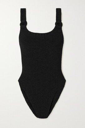 Christy Seersucker Swimsuit - Black