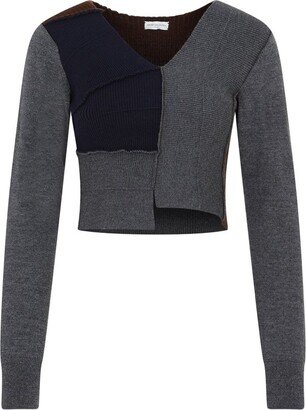 Tessa Patchwork V-Neck Jumper