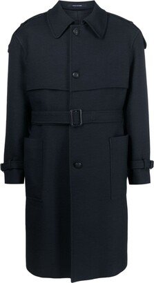 Belted Virgin-Wool Trench Coat