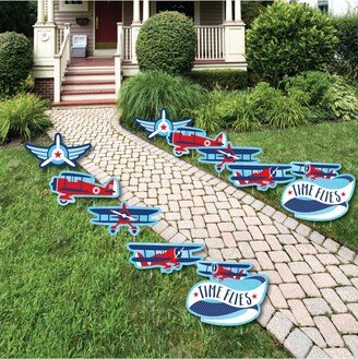 Big Dot Of Happiness Taking Flight - Airplane - Lawn Decor - Outdoor Party Yard Decor - 10 Pc