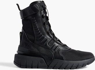 B-Army leather and canvas high-top sneakers