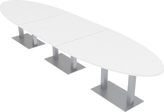 Skutchi Designs, Inc. 12 Person Powered Modular Oval Conference Table With Metal Bases 14'