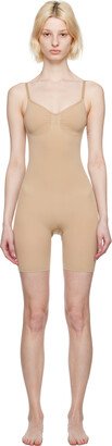 Beige Seamless Sculpt Mid Thigh Bodysuit