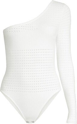 Laser-Dot One-Shoulder Bodysuit