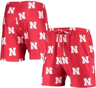Men's Concepts Sport Scarlet Nebraska Huskers Flagship Allover Print Jam Shorts