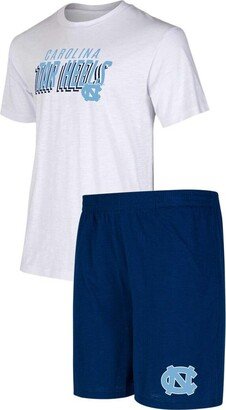 Men's Concepts Sport Navy, White North Carolina Tar Heels Downfield T-shirt and Shorts Set - Navy, White
