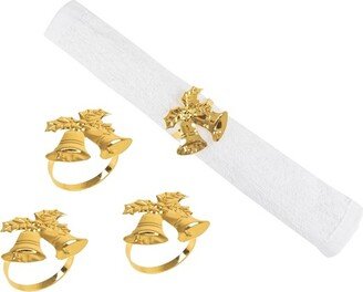 Gold Bells Napkin Ring S/4