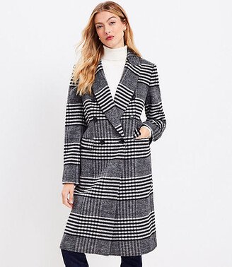 Petite Plaid Double Breasted Coat