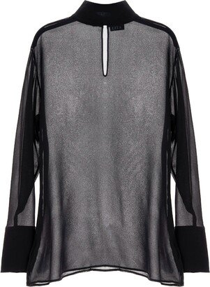 Lita Couture Oversized Blouse In Black