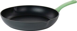 Rigby 9.5 Inch Aluminum Nonstick Frying Pan in Green with Pouring Spouts