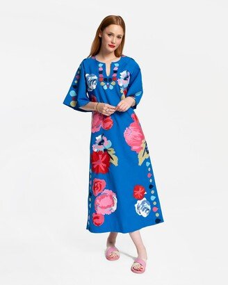 Delightful Caftan Peony Garden Blue Multi