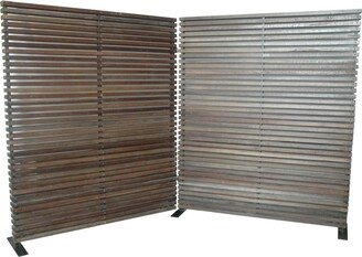 Aurelle Home Wide Brown Wooden Screen