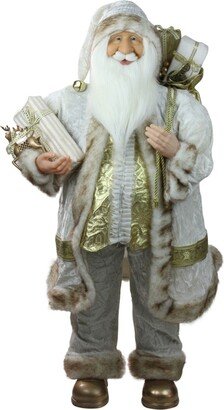 Northlight Glorious Winter Standing Santa Claus Christmas Figure with Gift Bag