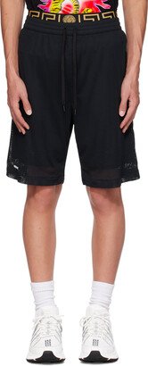 Black Greca Border Shorts