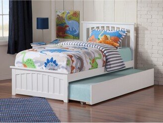 AFI Mission White Twin Platform Bed with Urban Trundle Bed