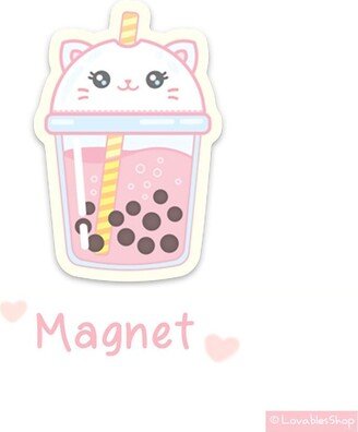 Cat Bubble Tea Vinyl Magnet