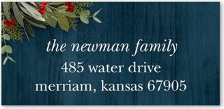 Address Labels: Rustic Gatefold Address Label, Blue, Address Label, Matte