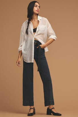 The Skipper Seamed High-Rise Cropped Wide-Leg Jeans-AA