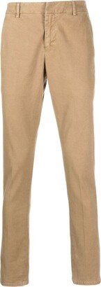 Concealed-Fastening Slim-Cut Chino Trousers