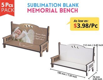 5x Pack Memorial Bench Sublimation Blanks | Mdf Hard Board Bench Sublimate Blanks Miniature Memory-AA