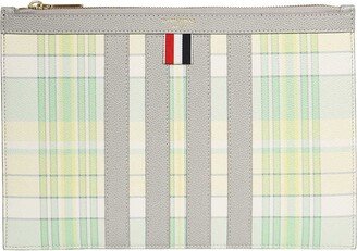 PLAID-CHECK PRINT CLUTH Document case