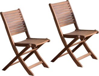 Eucalyptus Folding Bistro Chairs, Set of 2