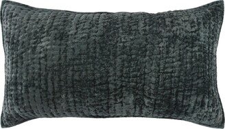 Lipa 20 x 36 Handmade Lumbar King Pillow Sham with Rayon Velvet, Bay Green