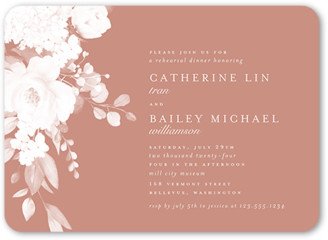 Rehearsal Dinner Invitations: Elegantly Delicate Rehearsal Dinner Invitation, Pink, 5X7, Matte, Signature Smooth Cardstock, Rounded