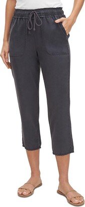 Noah Womens Linen High Rise Cropped Pants