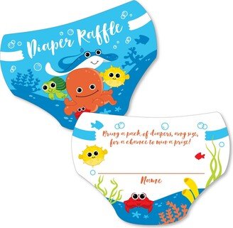 Big Dot Of Happiness Under The Sea Critters - Baby Shower Activities - Diaper Raffle Game - 24 Ct