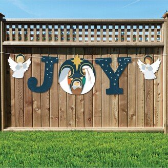 Big Dot Of Happiness Holy Nativity - Religious Christmas Party Decor - Joy - Outdoor Letter Banner