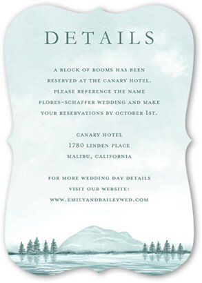 Enclosure Cards: Misty Mountains Wedding Enclosure Card, Grey, Pearl Shimmer Cardstock, Bracket