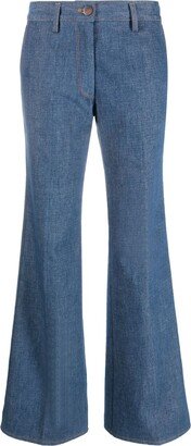 Mid-Rise Cotton Flared Jeans