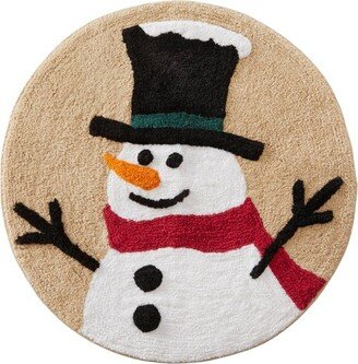 Rustic Plaid Snowman Rug