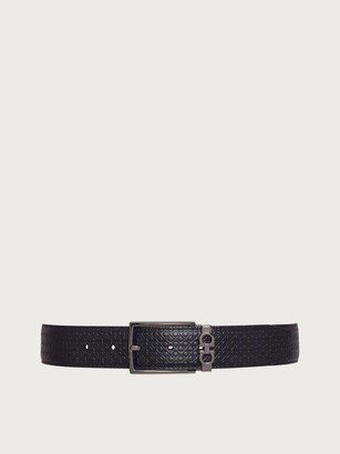 Man Reversible and adjustable Gancini belt Black-AA