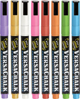 VersaChalk Fine-Tip Chalk Markers Metallic Rainbow Pkg/8