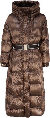 The Cube Belted Drawstring Long-Sleeved Coat