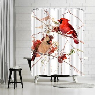 71 x 74 Shower Curtain, Caridnal Birds by Suren Nersisyan