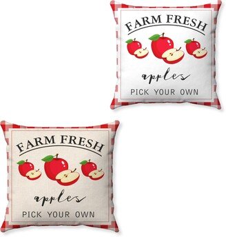 Farmhouse Fresh Apples Mini Pillow - Red Buffalo Plaid Tiered Tray Decor Home Apple